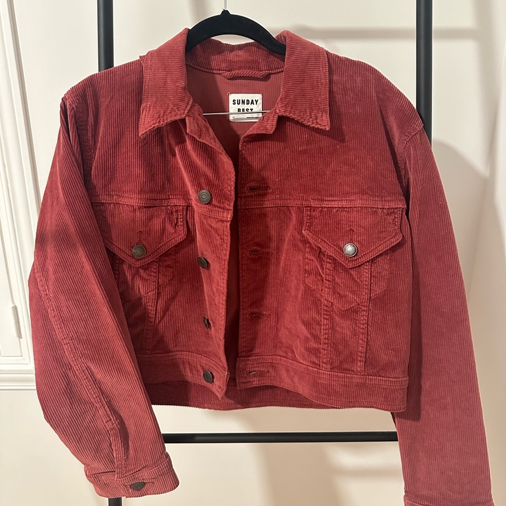 Aritzia/Sunday Best “Marla” cropped corduroy jacket, size XS
